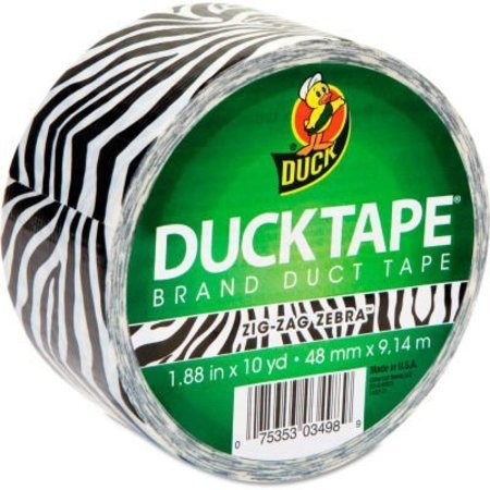 SHURTECH BRANDS Duck® Colored Duct Tape, 1.88"W x 10 yds - 3" Core - Zebra 1398132